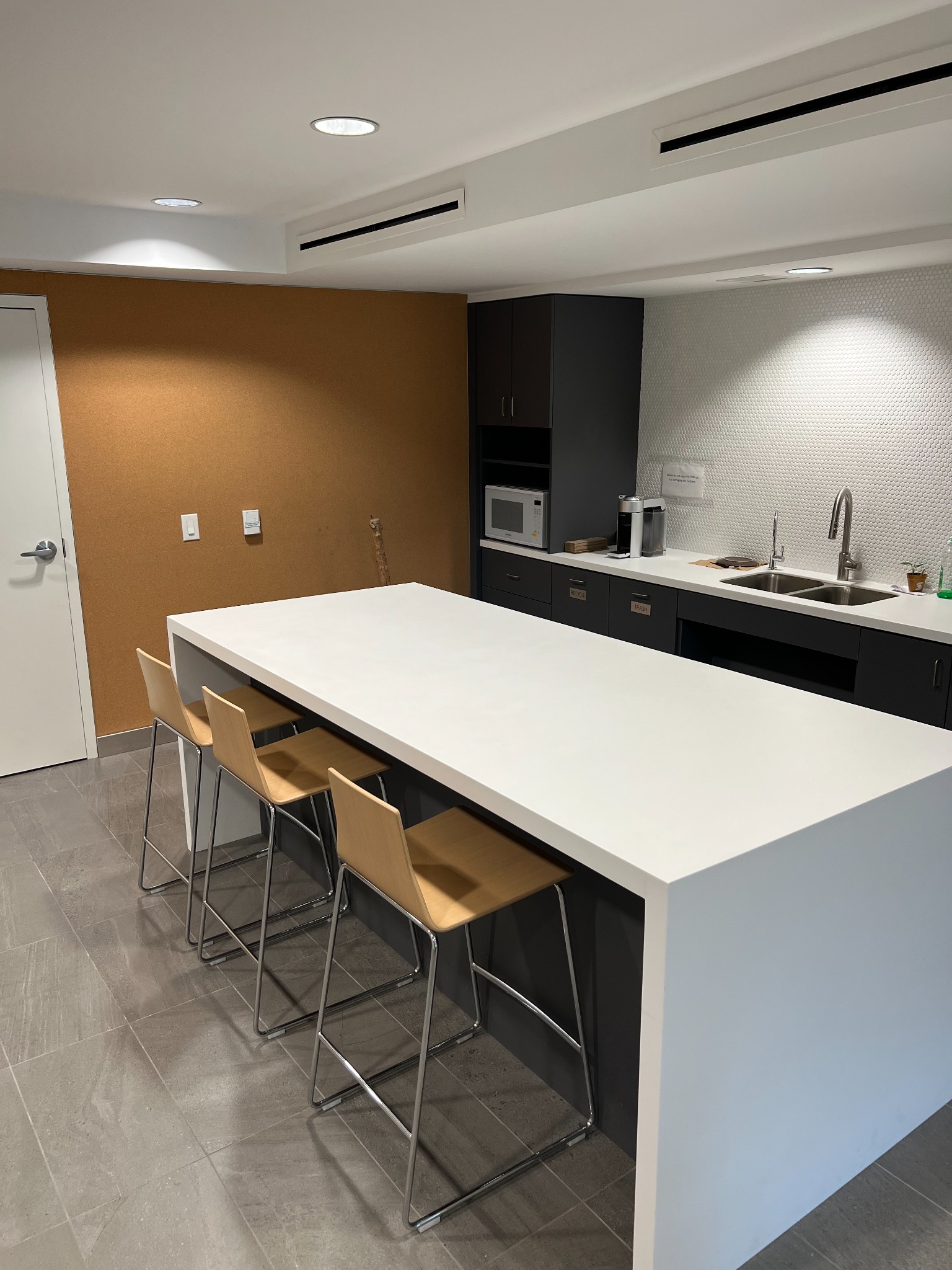 Completed staff kitchen and support space at Scotiabank The Kingsway
