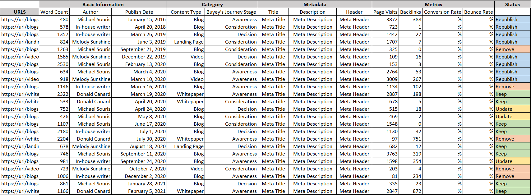 Audit Spread Sheet 1