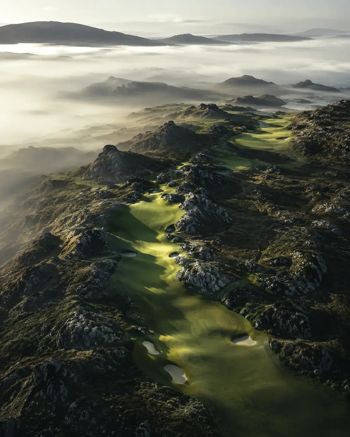 Dramatic golf course landscape