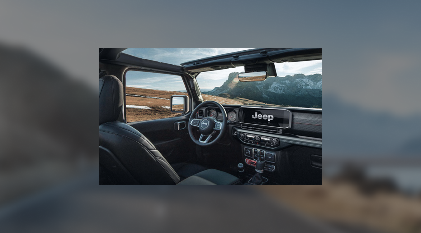 Interior view of a Jeep Wrangler, representing the high-quality vehicle journeys supported by our automotive commerce ecosystems.