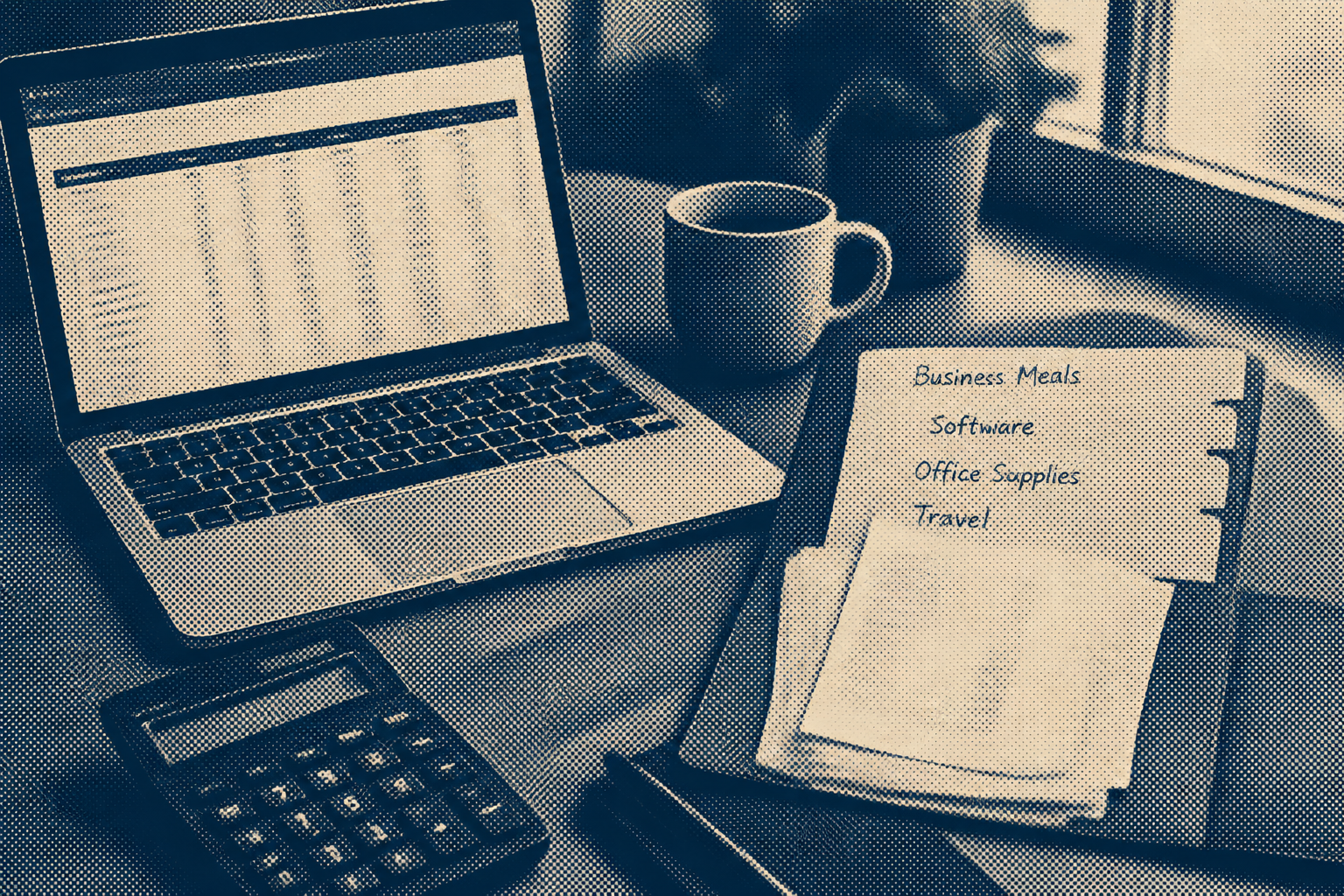 Organized desk for clean freelance bookkeeping