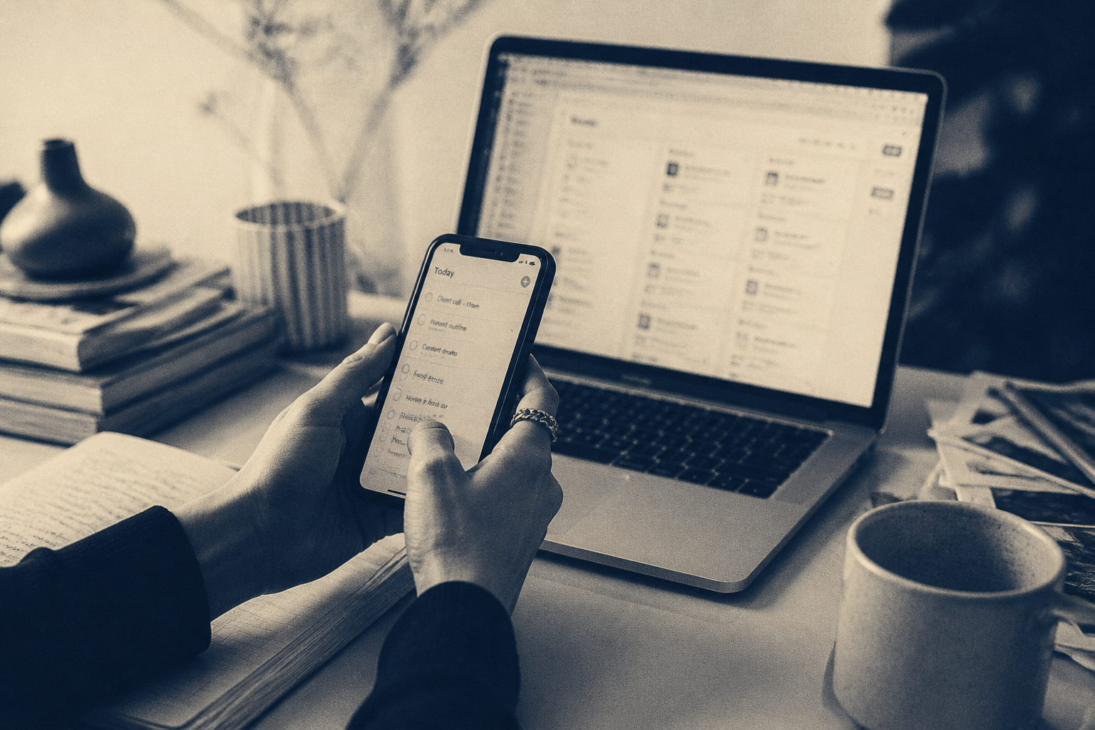 Phone and laptop with payment apps