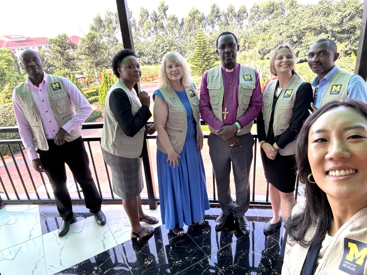 HaEun takes a selfie with her research team during a break.