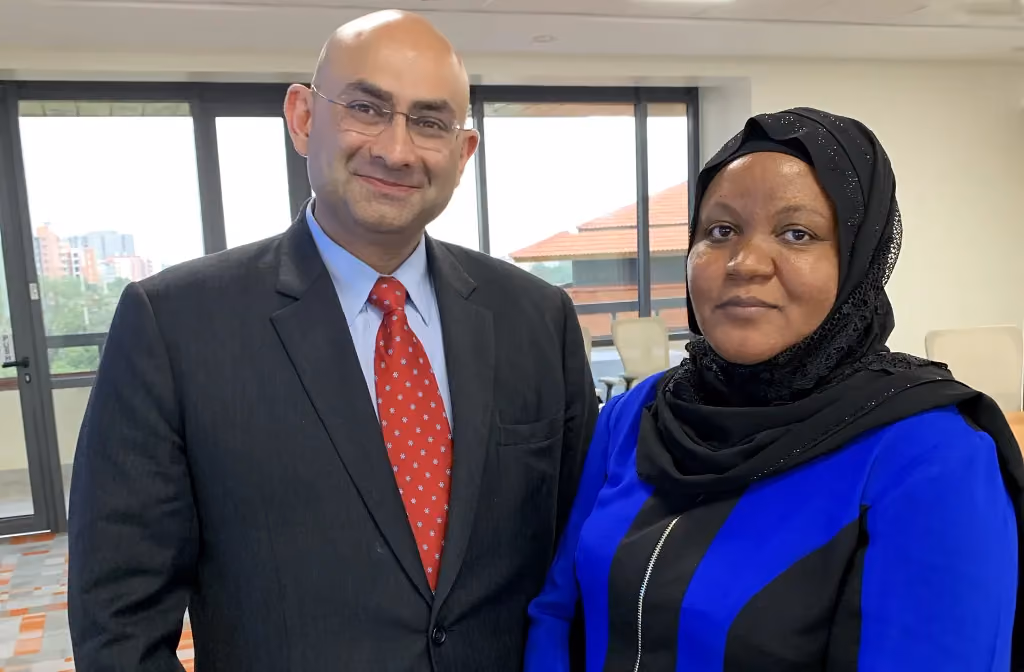 Akbar Waljee and Amina Abubakar at Aga Khan University Nairobi