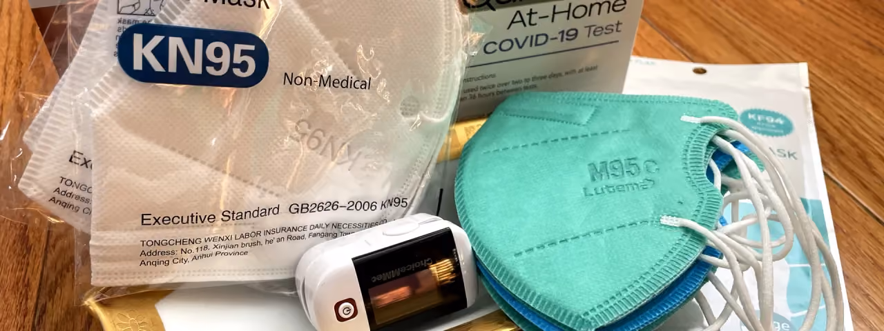 Surgical masks, oximeter, and home COVID tests