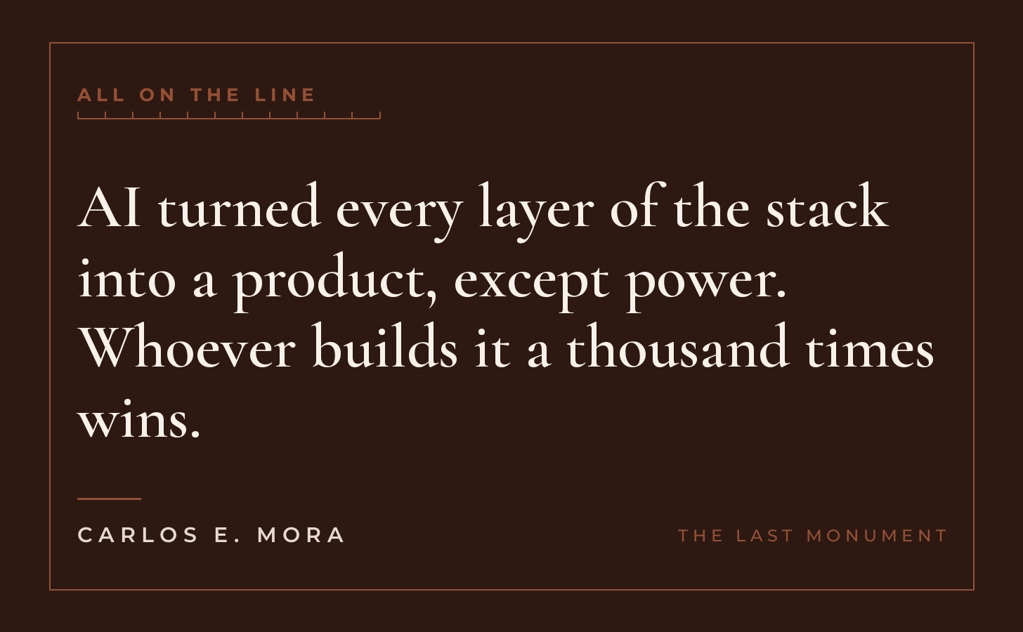 AI turned every layer of the stack into a product, except power.
