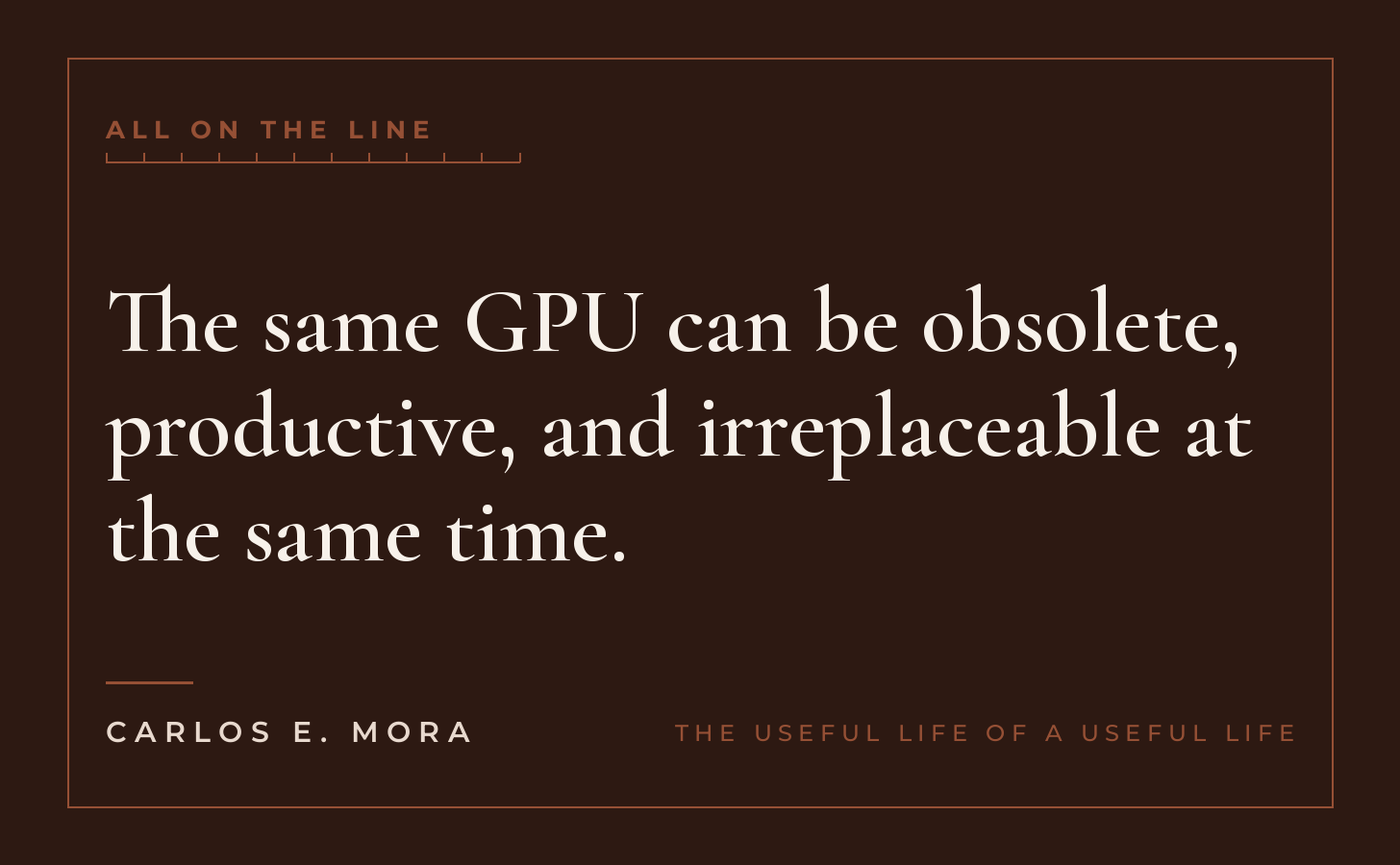 The same GPU can be obsolete, productive, and irreplaceable at the same time.