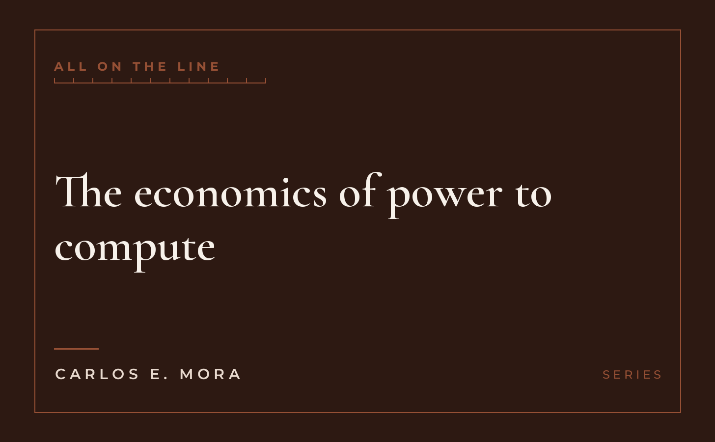 The economics of power to compute, series card