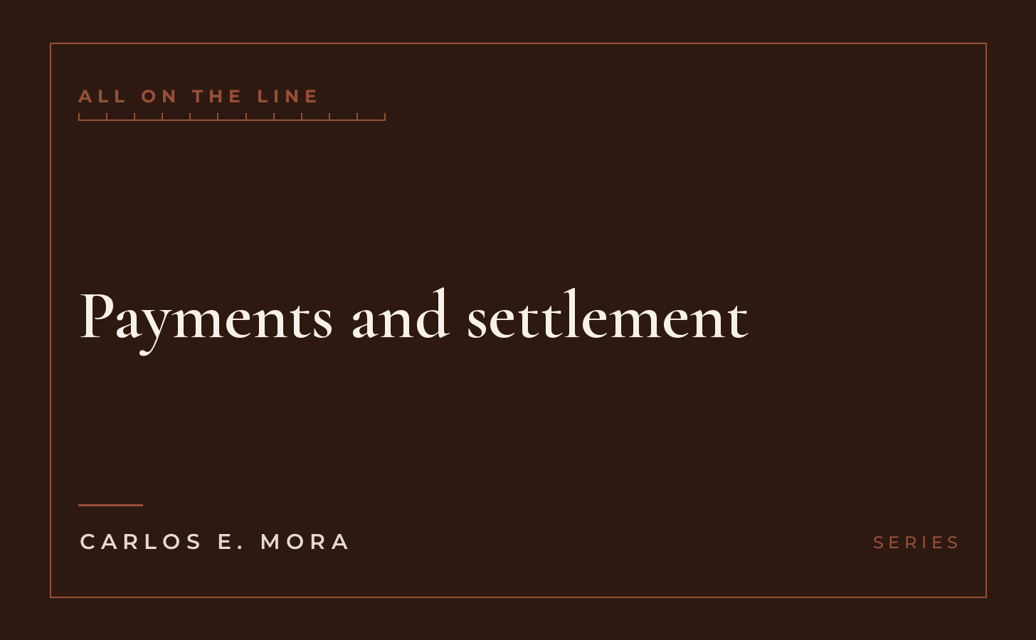 Payments and settlement, series card