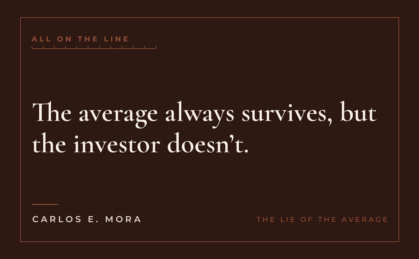 The Lie of the Average, essay card