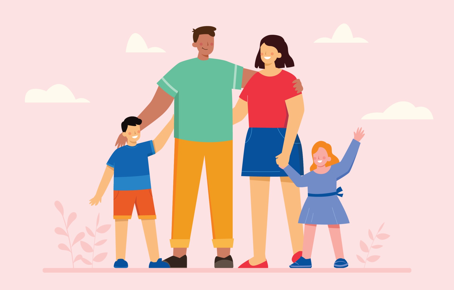 Happy family outdoors in Cullman Alabama without mosquito pests