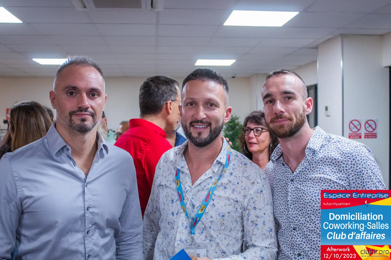 Afterwork Pitch Elevator Club LR octobre 2023 à Montpellier : quatre participants posant ensemble