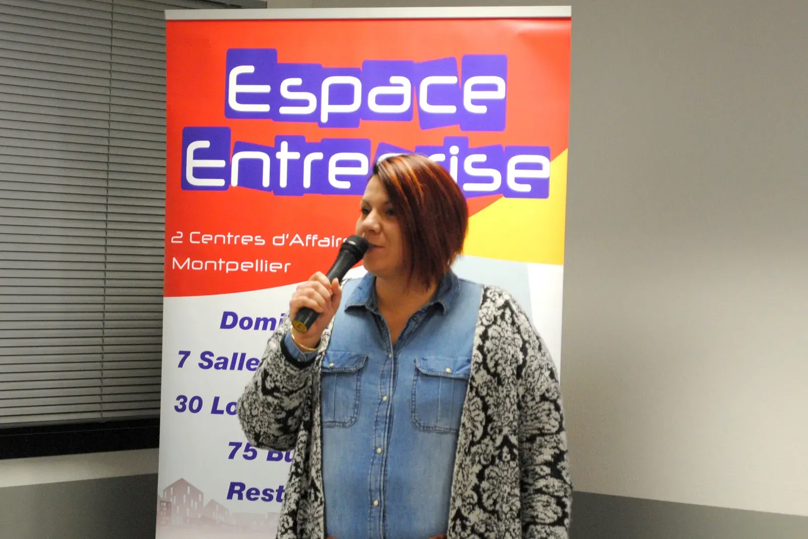 Afterwork Pitch Elevator Club LR janvier 2017 à Montpellier : pitcheur au micro devant les participants