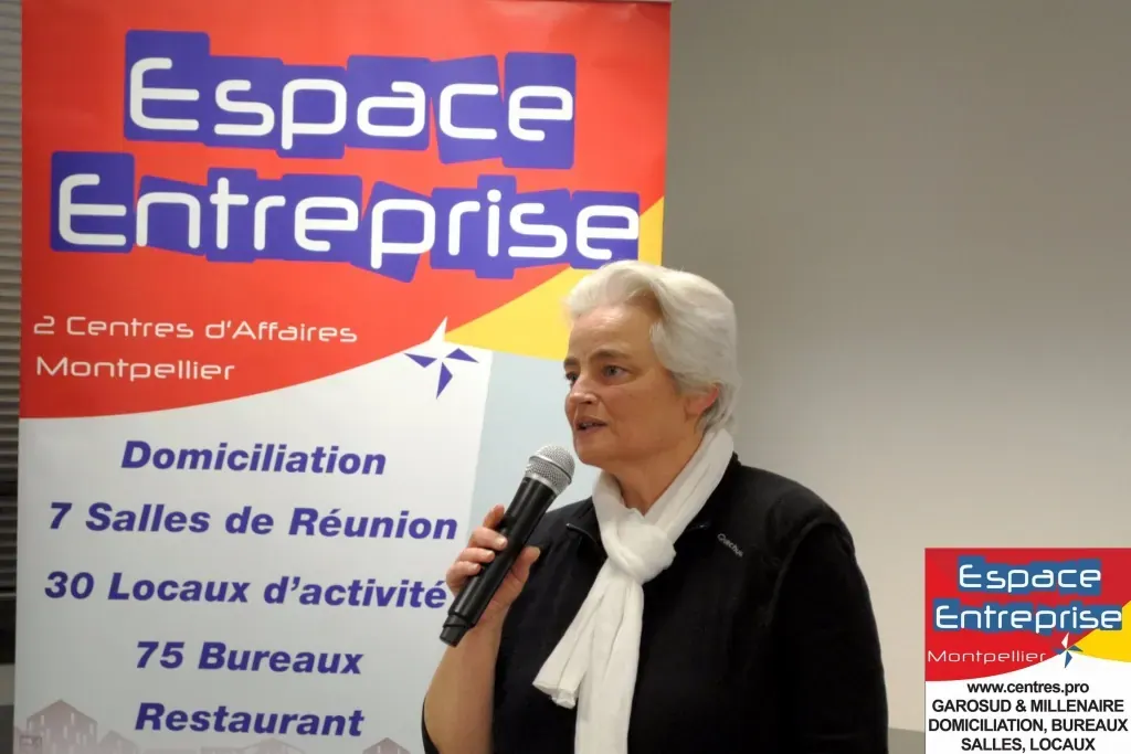 Afterwork Pitch Elevator Club LR février 2017 à Montpellier : pitcheur au micro devant les participants