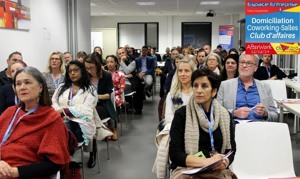 Afterwork Pitch Elevator Club LR décembre 2019 à Montpellier : vue de la salle pendant l'événement