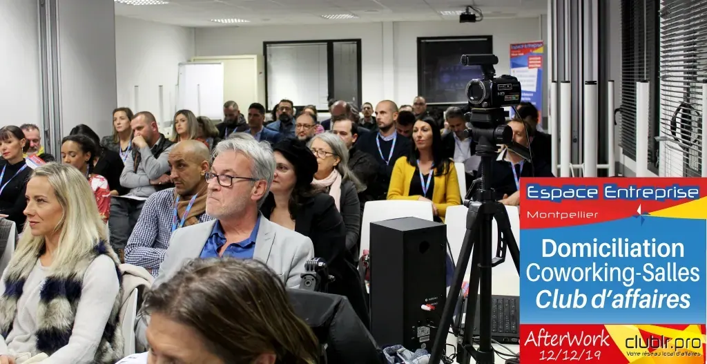 Afterwork Pitch Elevator Club LR décembre 2019 à Montpellier : vue de la salle pendant l'événement