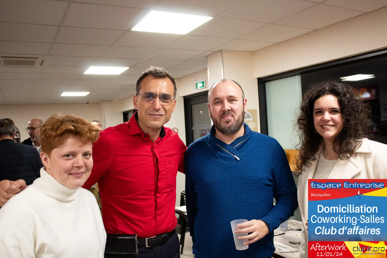 Afterwork Pitch Elevator Club LR janvier 2024 à Montpellier : photo de groupe des participants