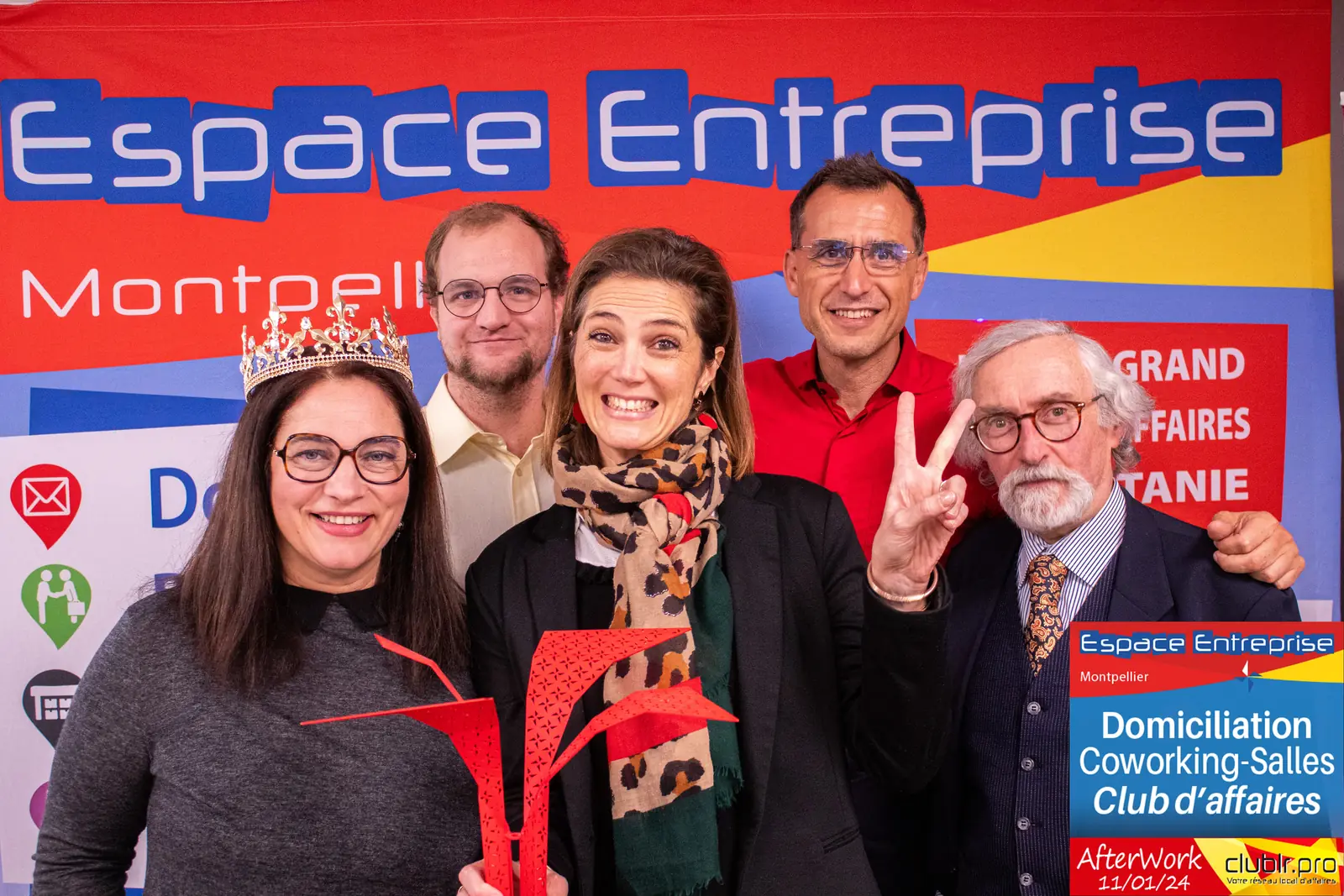 Afterwork Pitch Elevator Club LR janvier 2024 à Montpellier : photo de groupe des participants