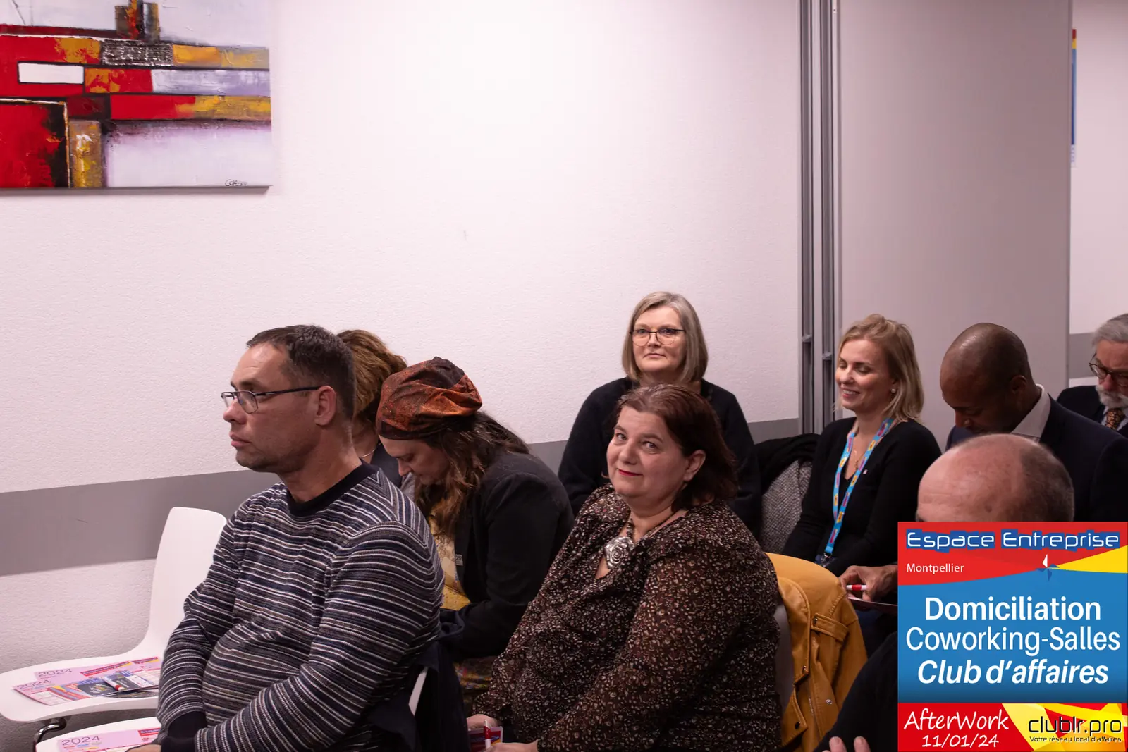 Afterwork Pitch Elevator Club LR janvier 2024 à Montpellier : vue de la salle pendant l'événement