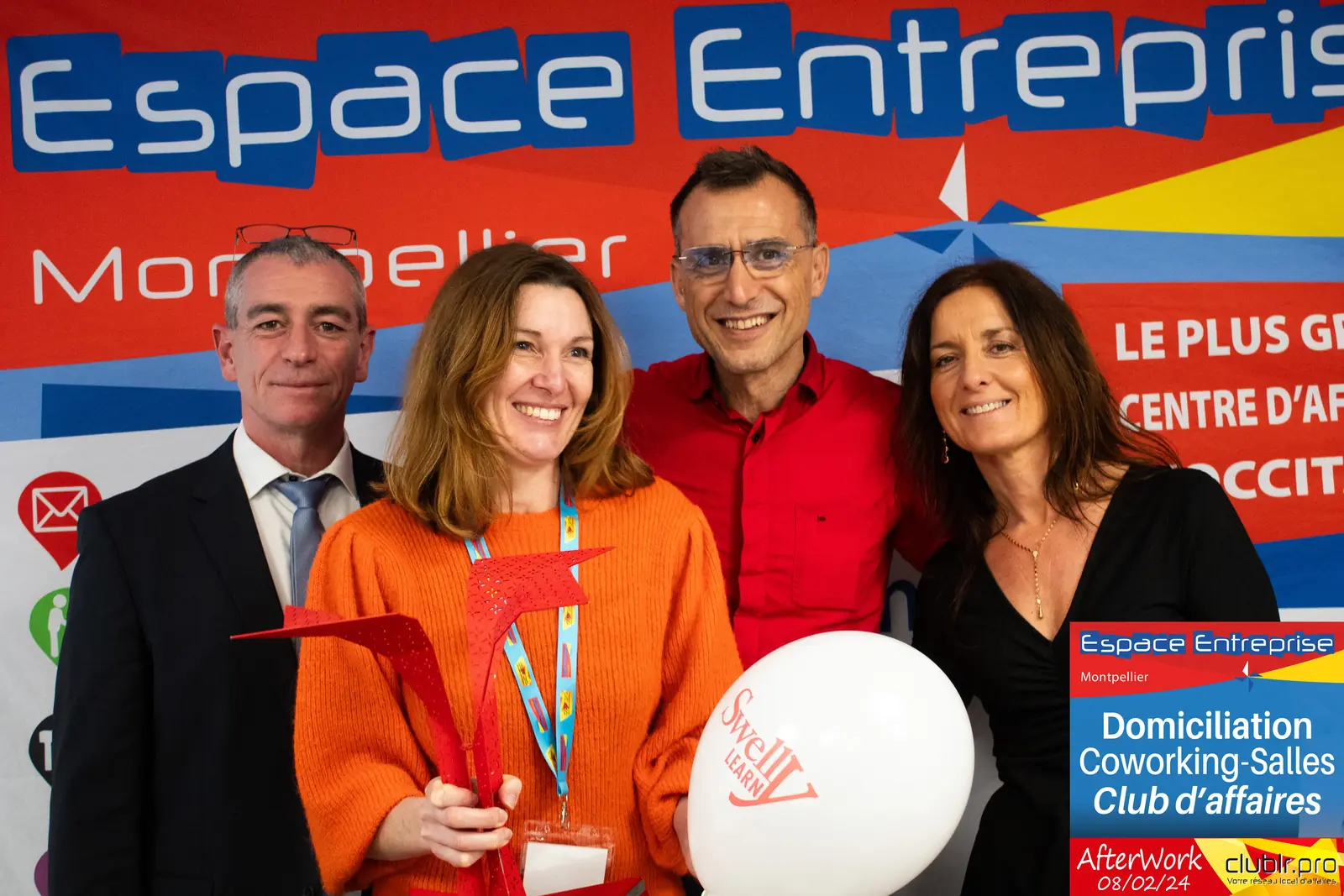Afterwork Pitch Elevator Club LR février 2024 à Montpellier : remise du trophée du pitch de la soirée