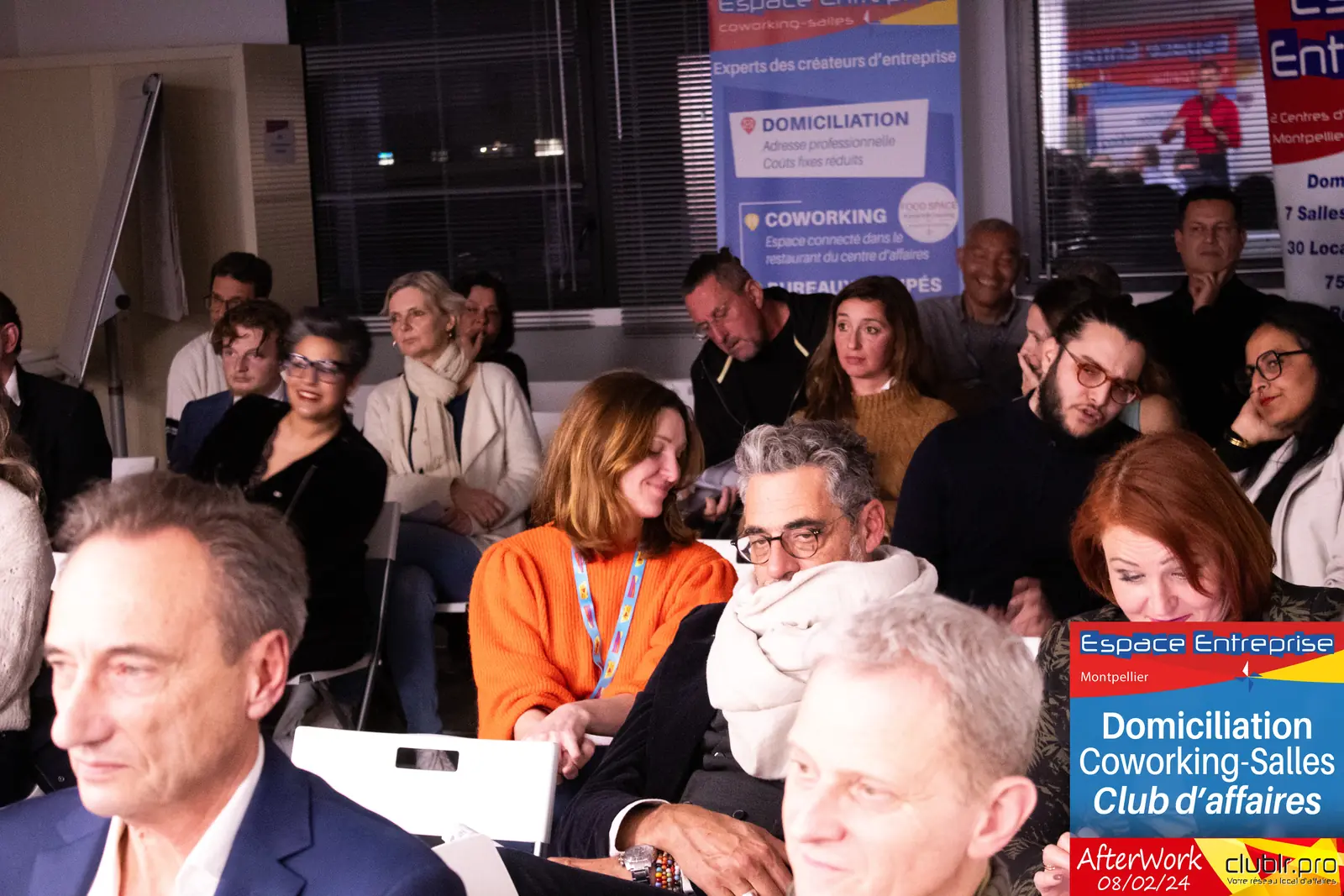 Afterwork Pitch Elevator Club LR février 2024 à Montpellier : vue de la salle pendant l'événement