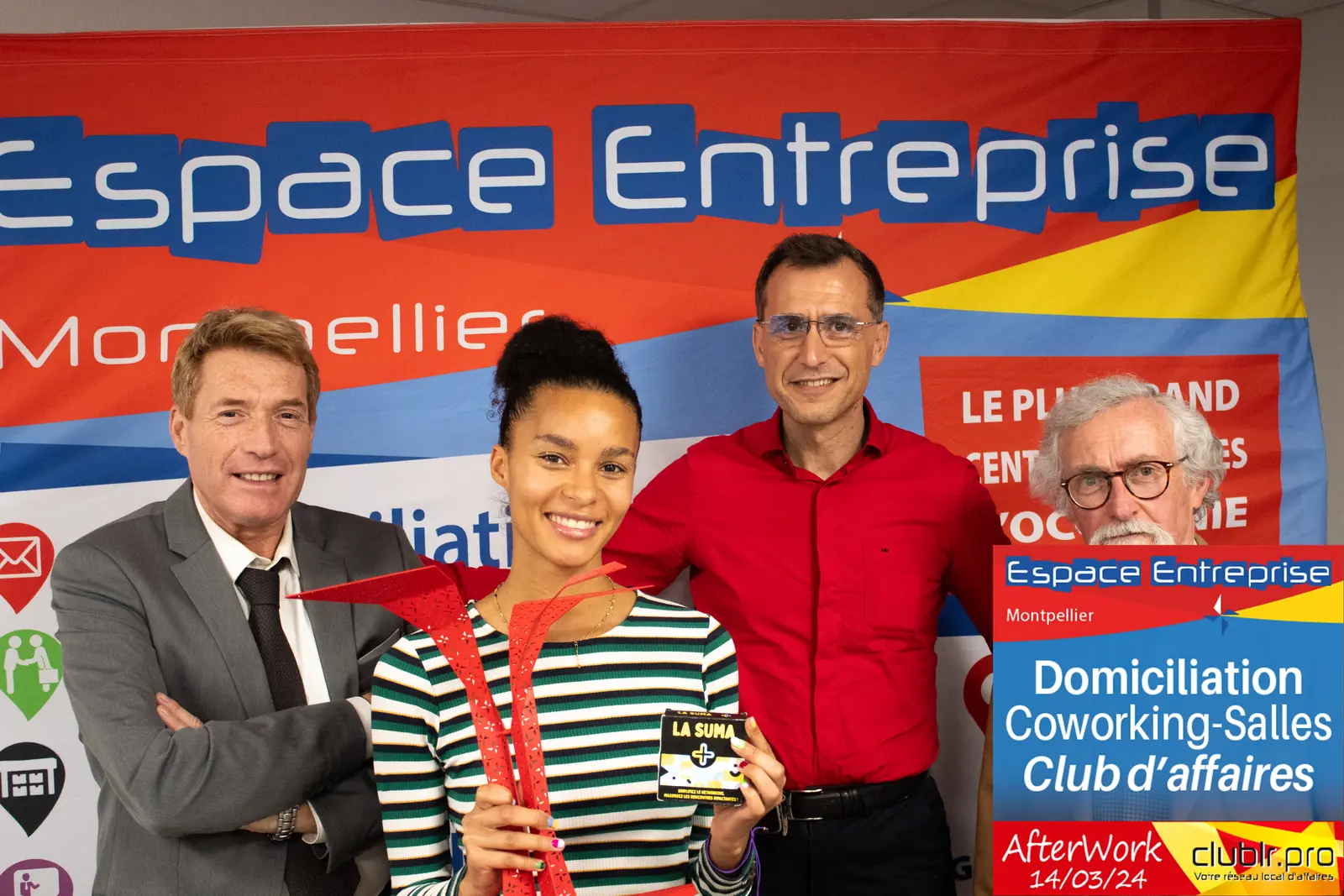 Afterwork Pitch Elevator Club LR mars 2024 à Montpellier : remise du trophée du pitch de la soirée