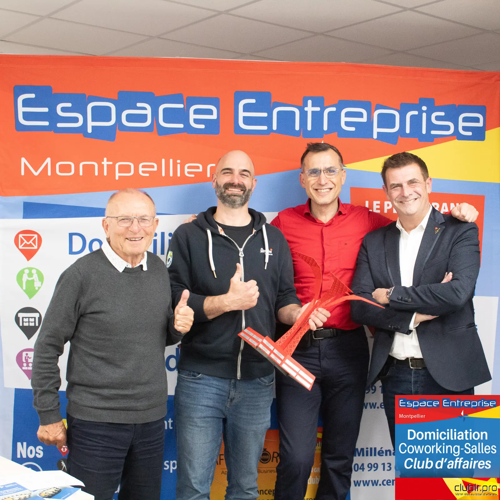 Afterwork Pitch Elevator Club LR mars 2025 à Montpellier : remise du trophée du pitch de la soirée