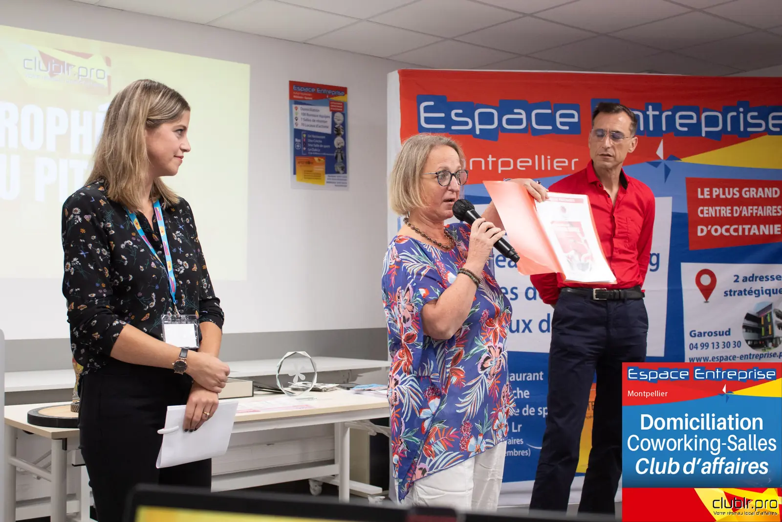 Afterwork Pitch Elevator Club LR octobre 2025 à Montpellier : remise du trophée du pitch de la soirée