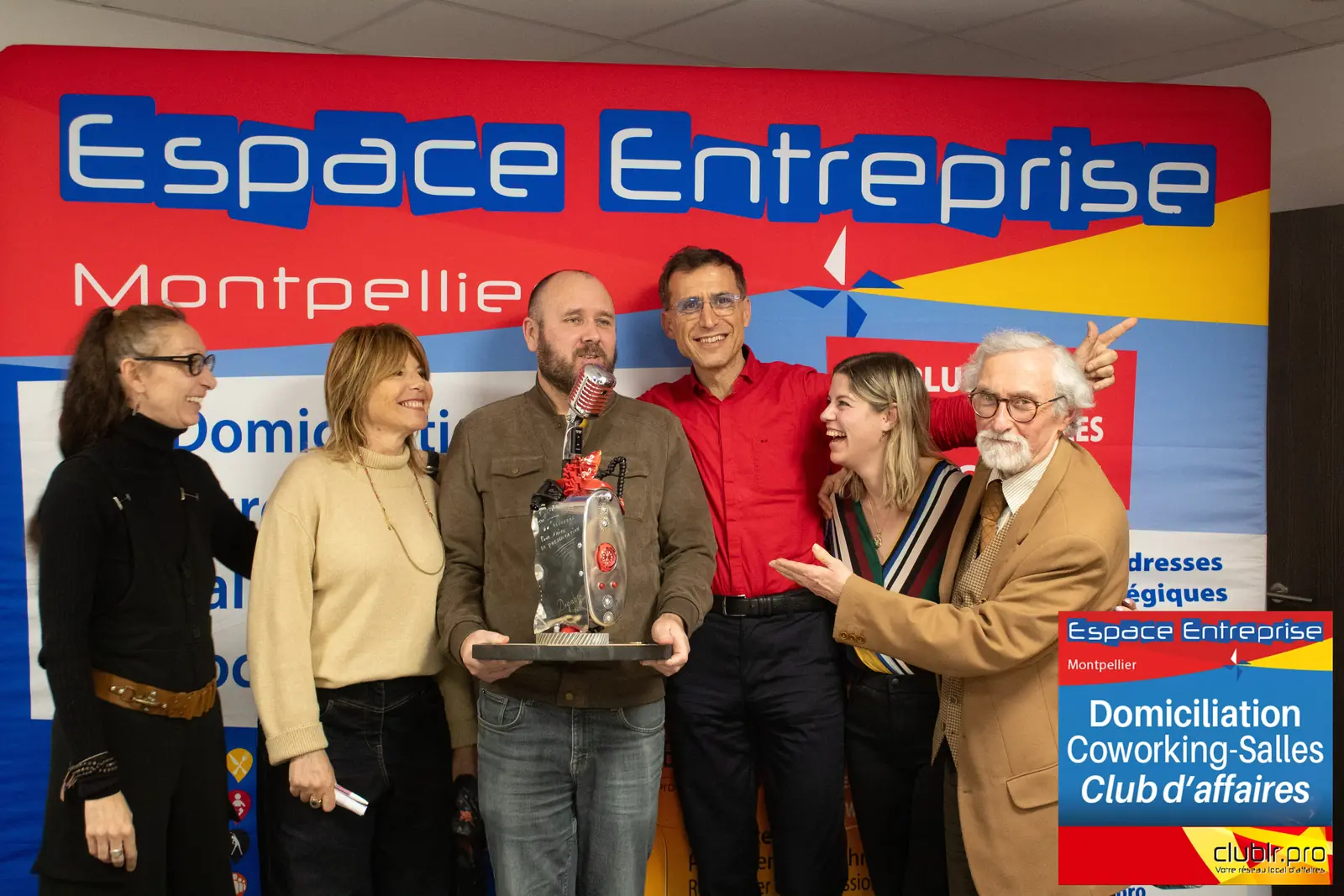 Afterwork Pitch Elevator Club LR mars 2026 à Montpellier : remise du trophée du pitch de la soirée