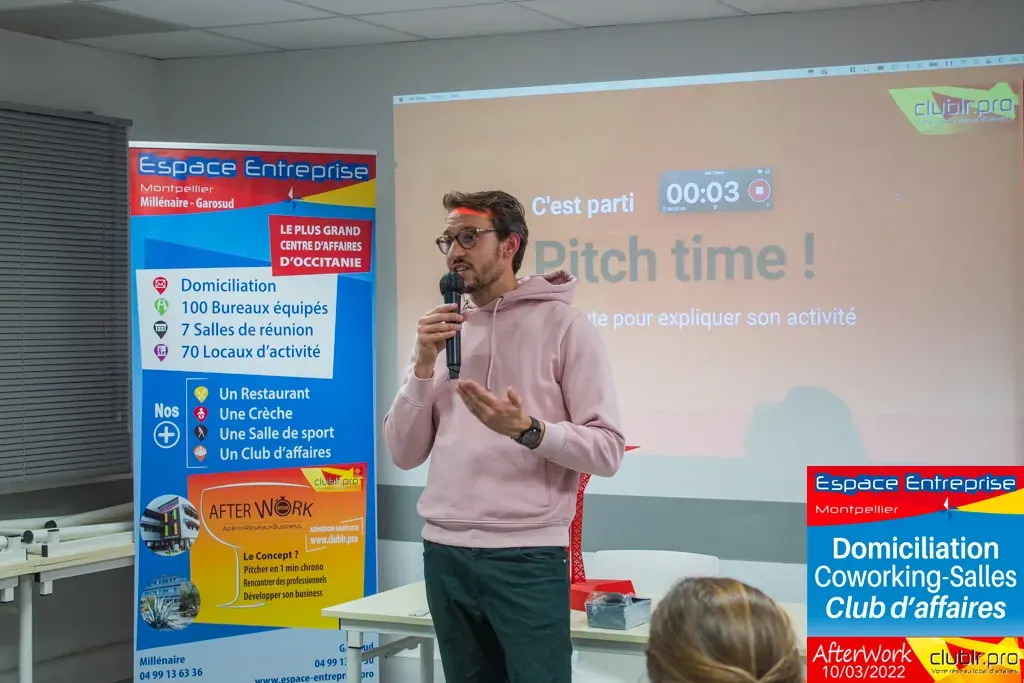 Afterwork Pitch Elevator Club LR mars 2022 à Montpellier : pitch micro