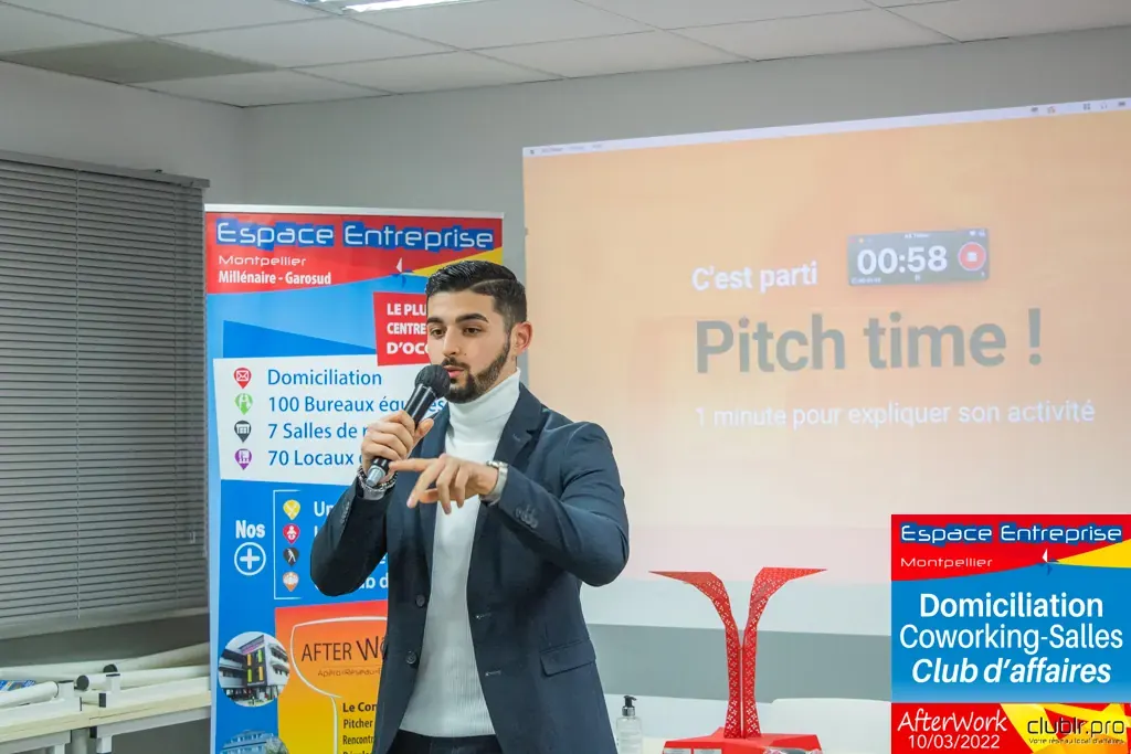 Afterwork Pitch Elevator Club LR mars 2022 à Montpellier : pitch micro