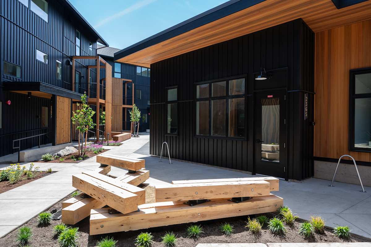Courtyard on property