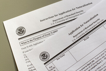 Form N-400, Application for Naturalization, with its instruction sheet