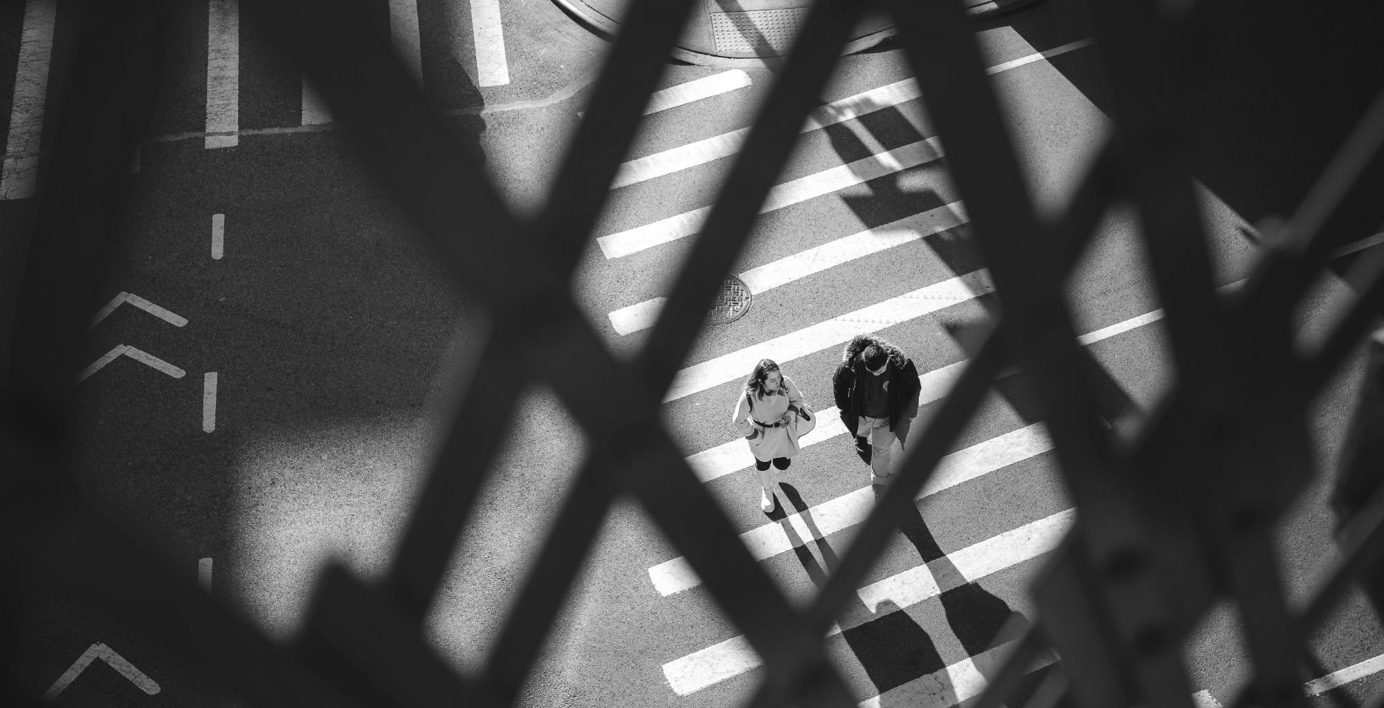 Elevated view of a monitored crossing