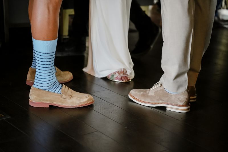 Shoes worn for a wedding celebration