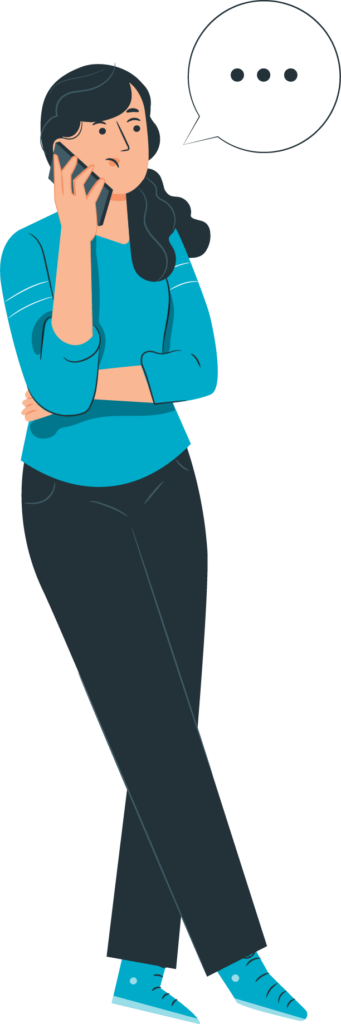 Illustration of a frustrated caller