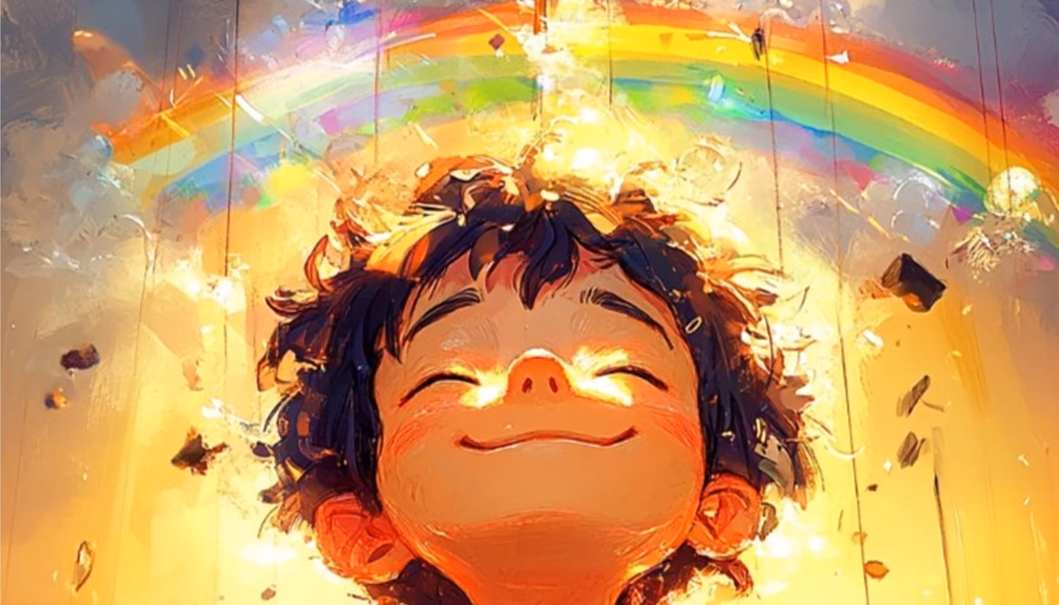 A rainbow in the sky on Thursday with both rain and sunshine