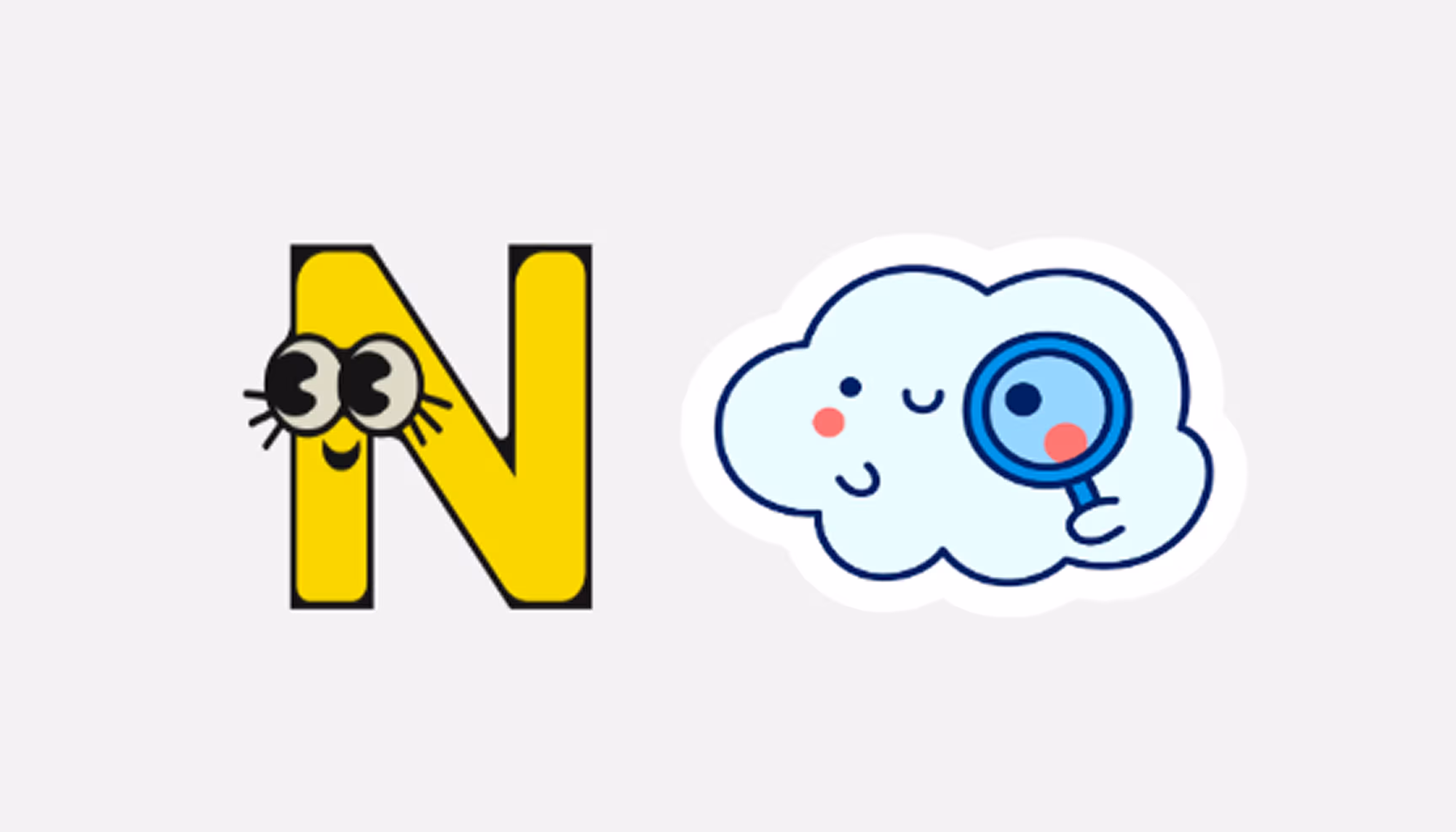 "Pictures of the letter N and of a cloud."
