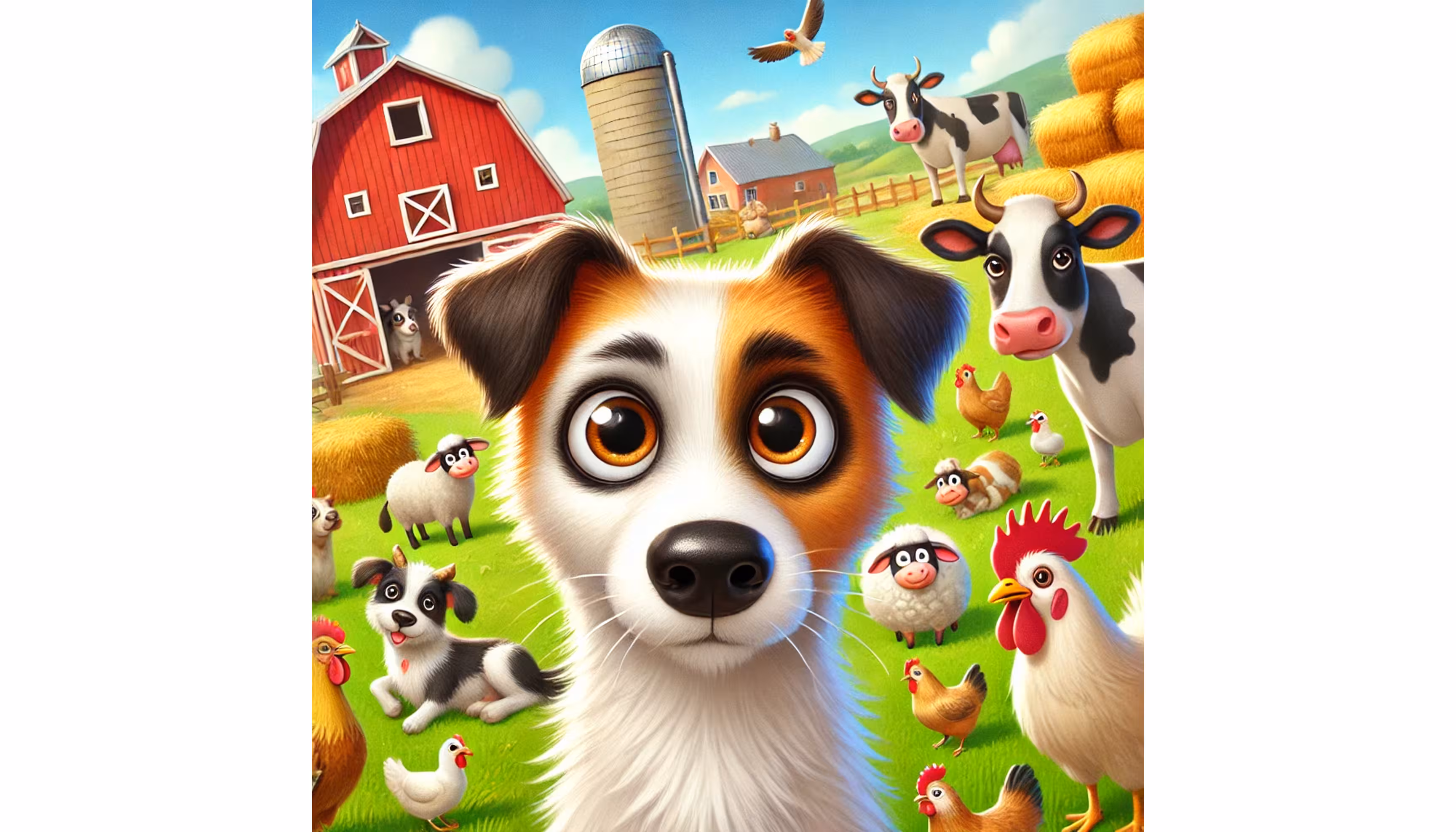 "An old sheep speaking loudly near the dog about a huge surprise coming tomorrow morning."