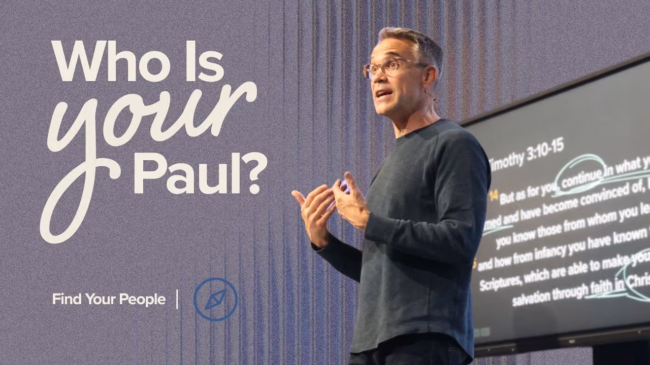 Who Is Your Paul? sermon title card with Scott Scruggs at Northshore Church.
