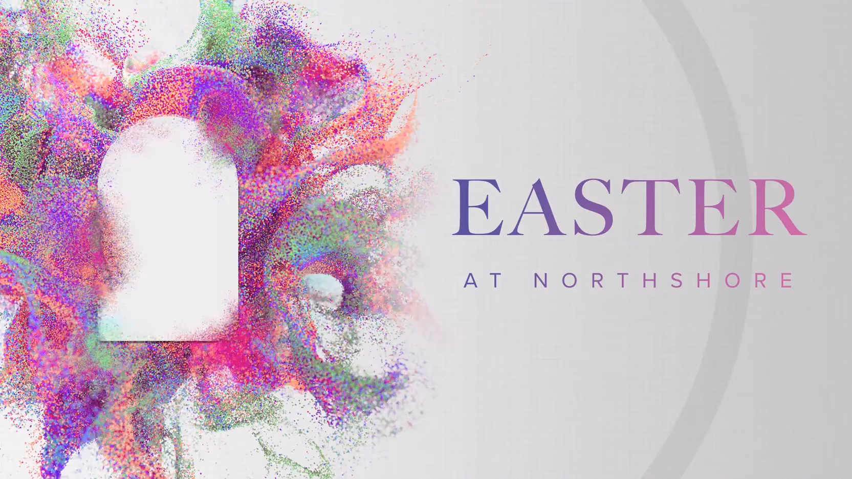 Abstract colorful design with Easter at Northshore text.
