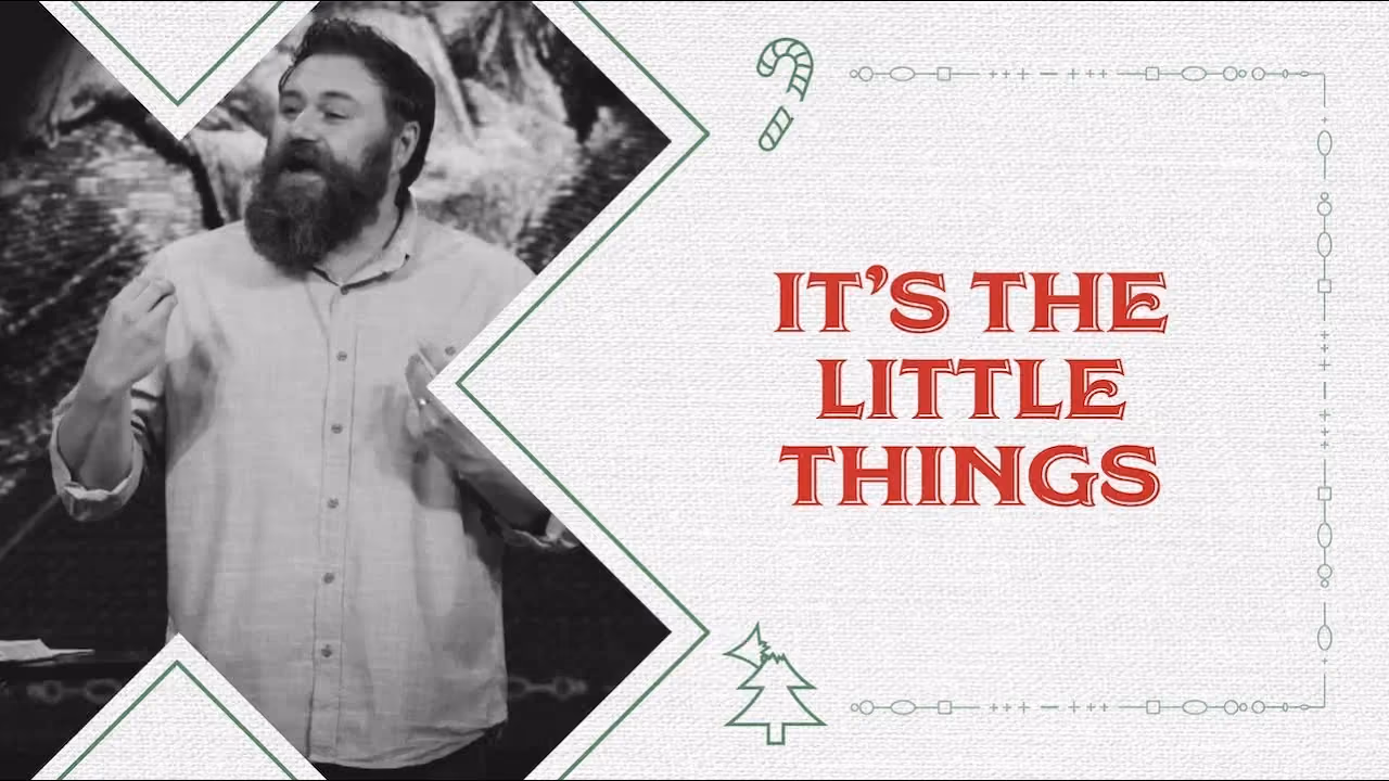 Man speaking with bearded face and text saying it's the little things.