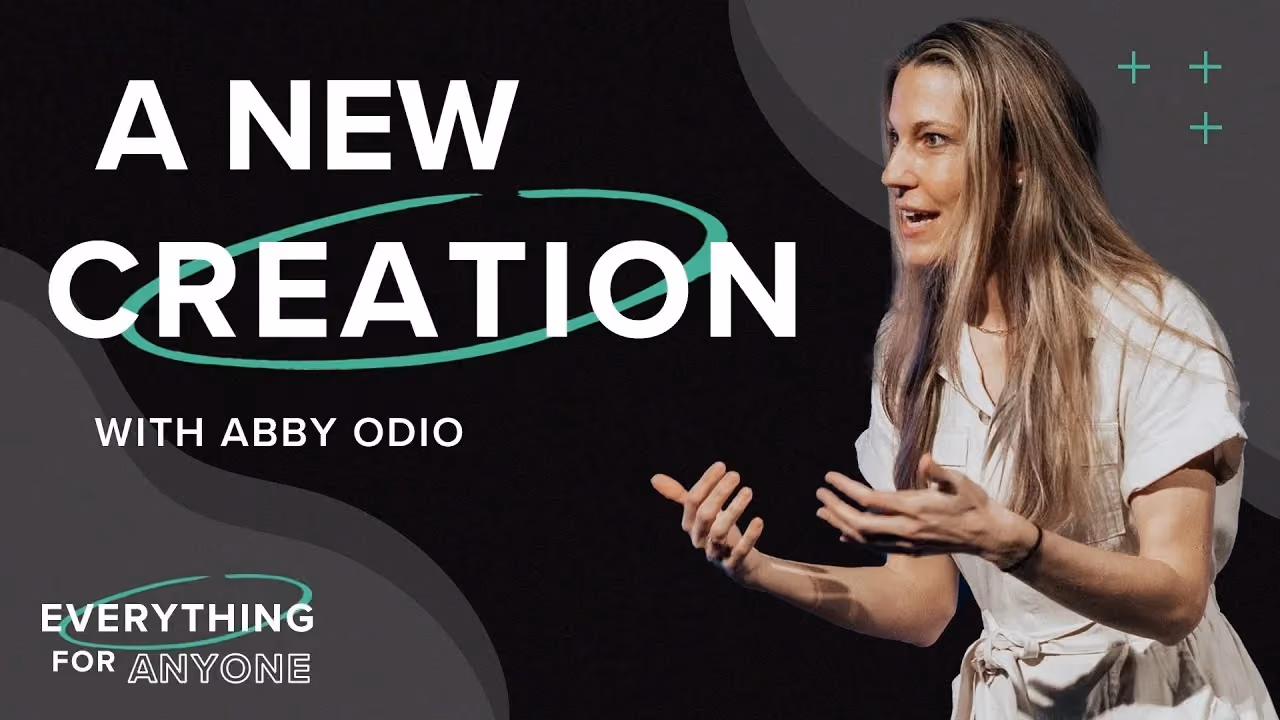 A New Creation with Abby Odio, from the Everything For Anyone series, speaking mid-gesture.