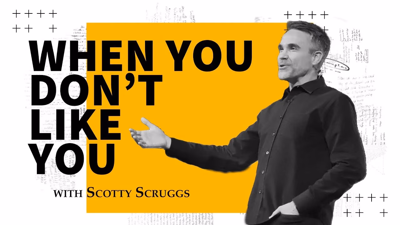 When You Don't Like You with Scotty Scruggs, gesturing in a black-and-white portrait.
