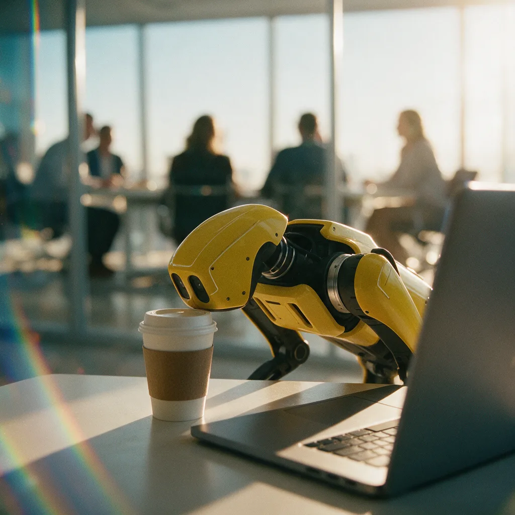 Robot dog visiting the Praxel office