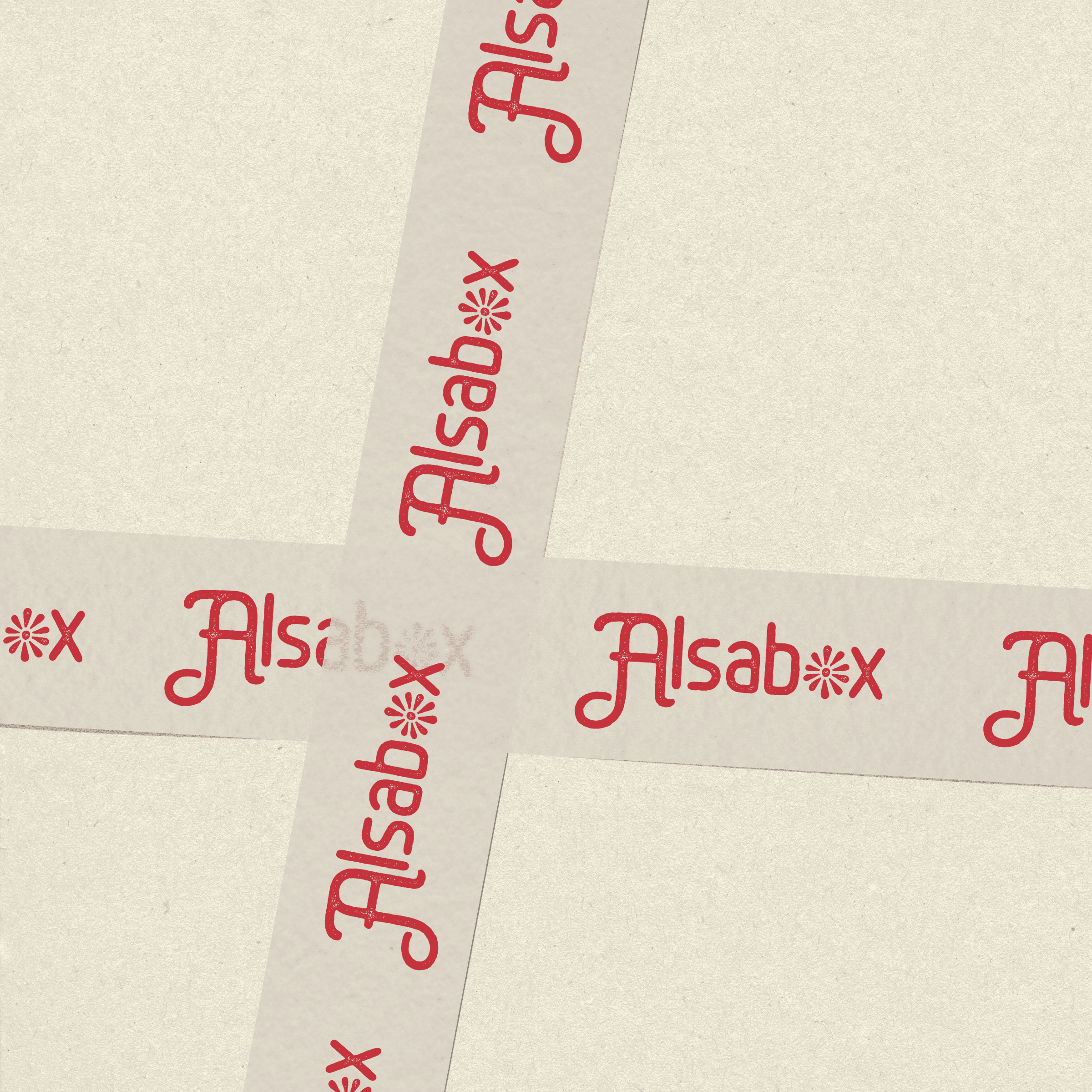 Mockup de mise en avant de l'identité graphique de Alsabox projet d'étude de Lia Studio