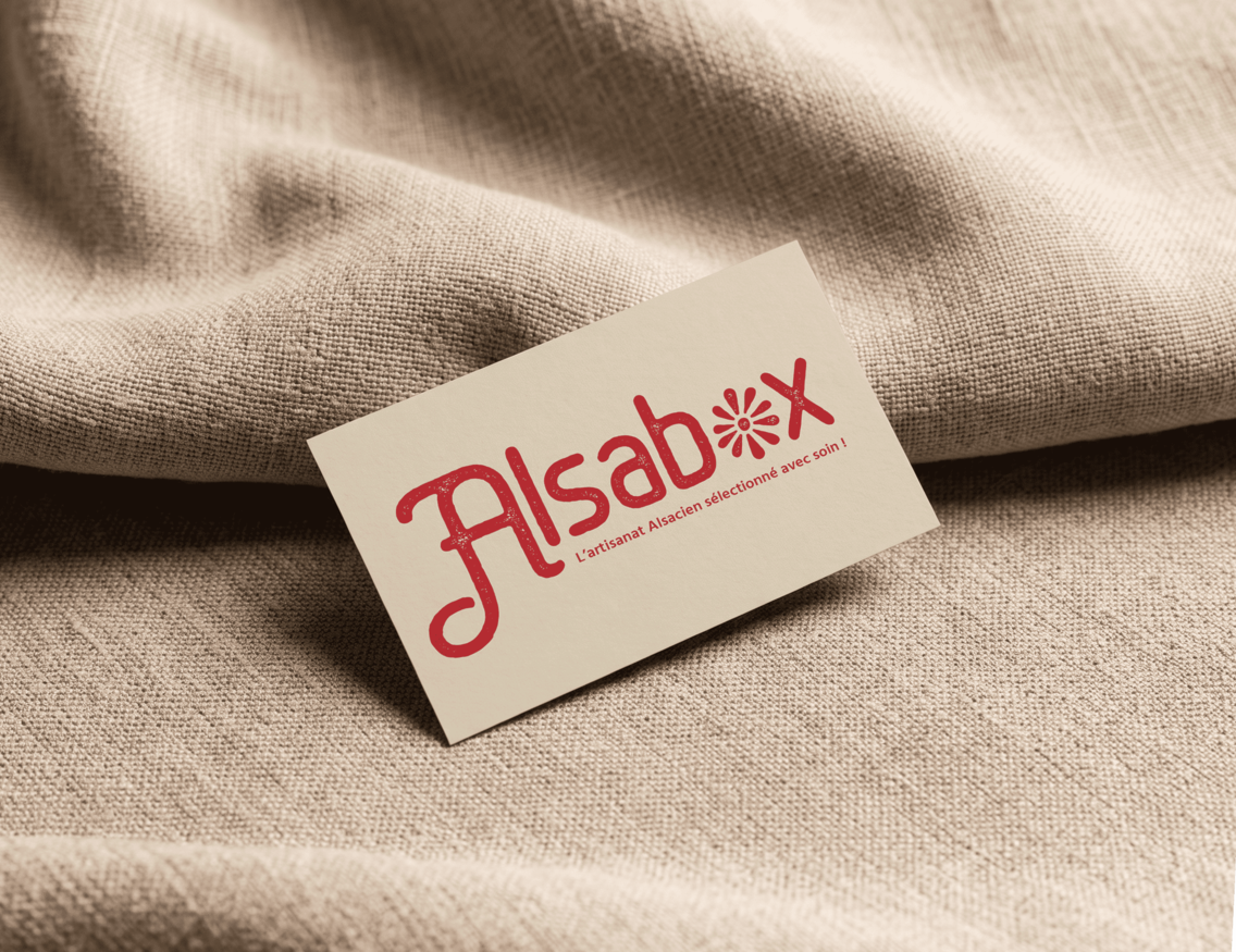 mockup de mise en avant de la carte de visite de Alsabox projet d'étude de lia studio