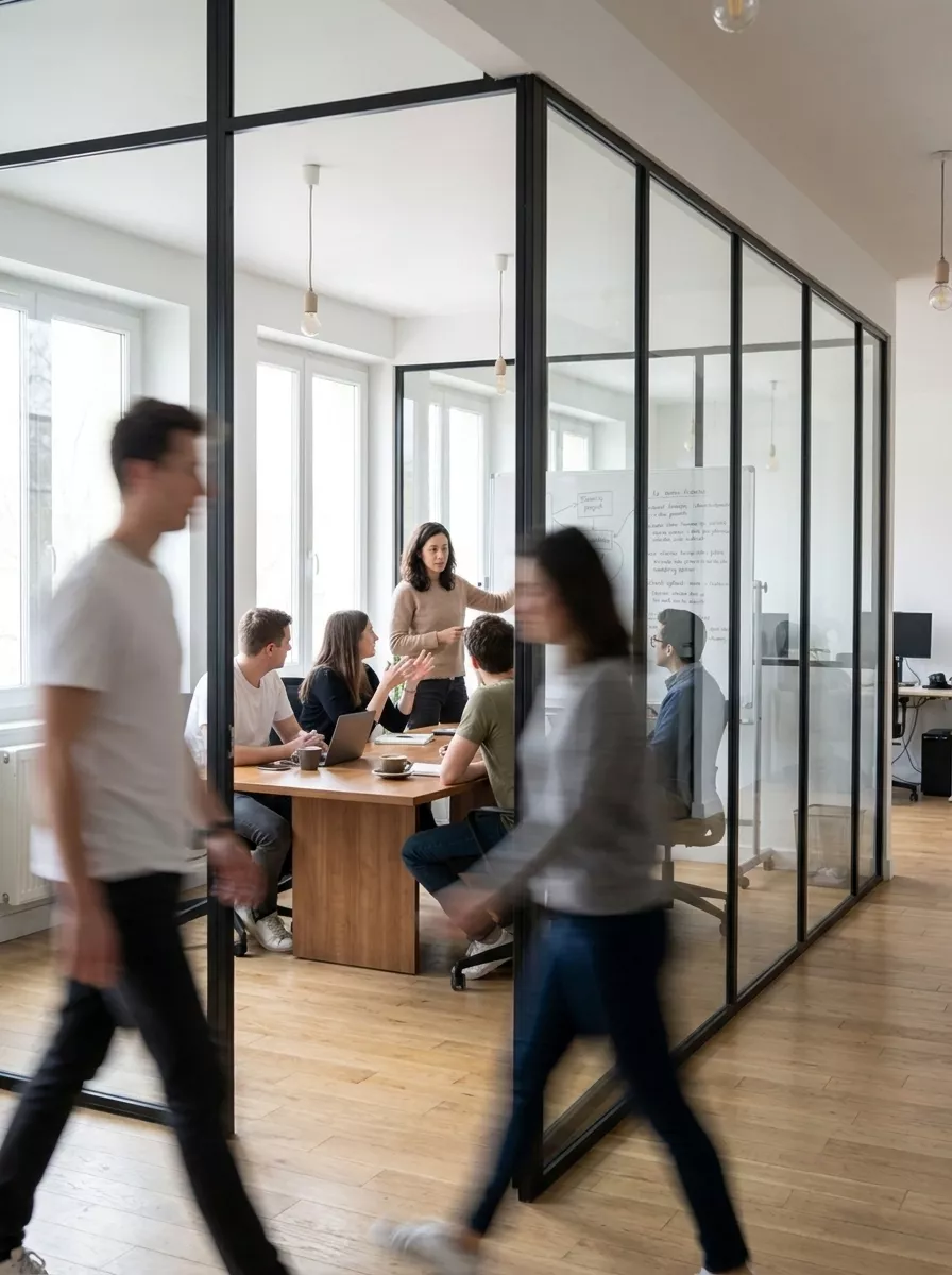 Deux consultants Bricks Agency travaillant ensemble
