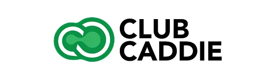 Club Caddie logo with two interconnected green shapes and bold black text.