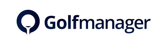 Golfmanager logo with stylized golf tee and ball icon next to the text "Golfmanager".